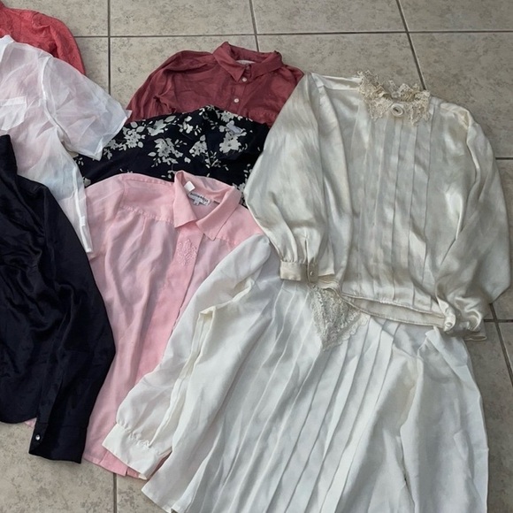 Large 10•lot bundle Vintage ladies dressy Y2K Secretary Assorted blouse Tops - Picture 8 of 9